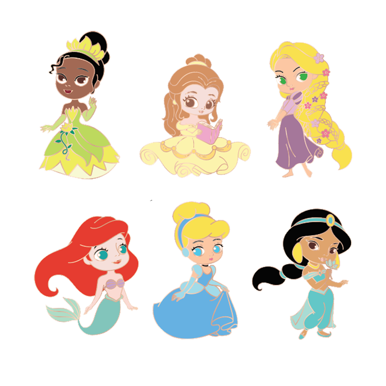 chibi disney princesses drawings