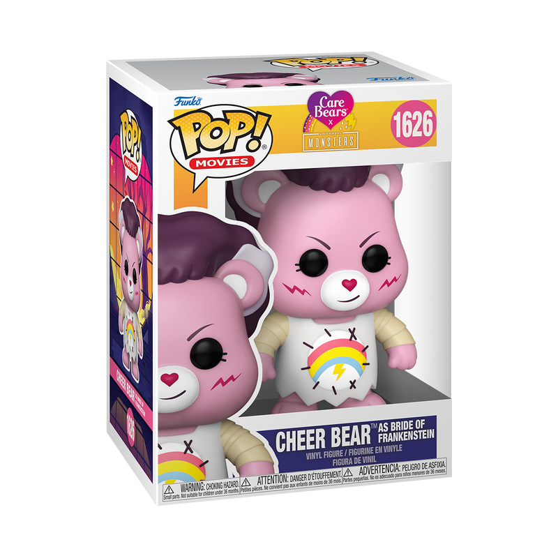 CHEER BEAR AS BRIDE OF FRANKENSTEIN - CARE BEARS X UNIVERSAL MONSTERS