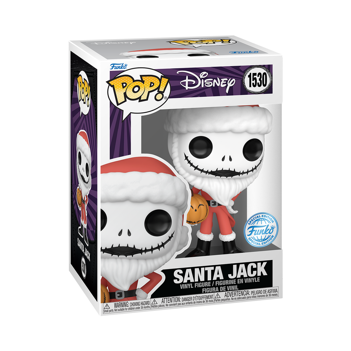 Santa Jack With Jack O Lantern Disney Pop Vinyl Exc