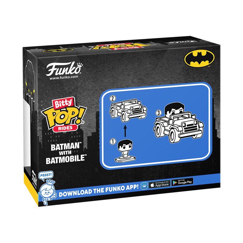 BITTY POP! RIDES BATMAN WITH BATMOBILE