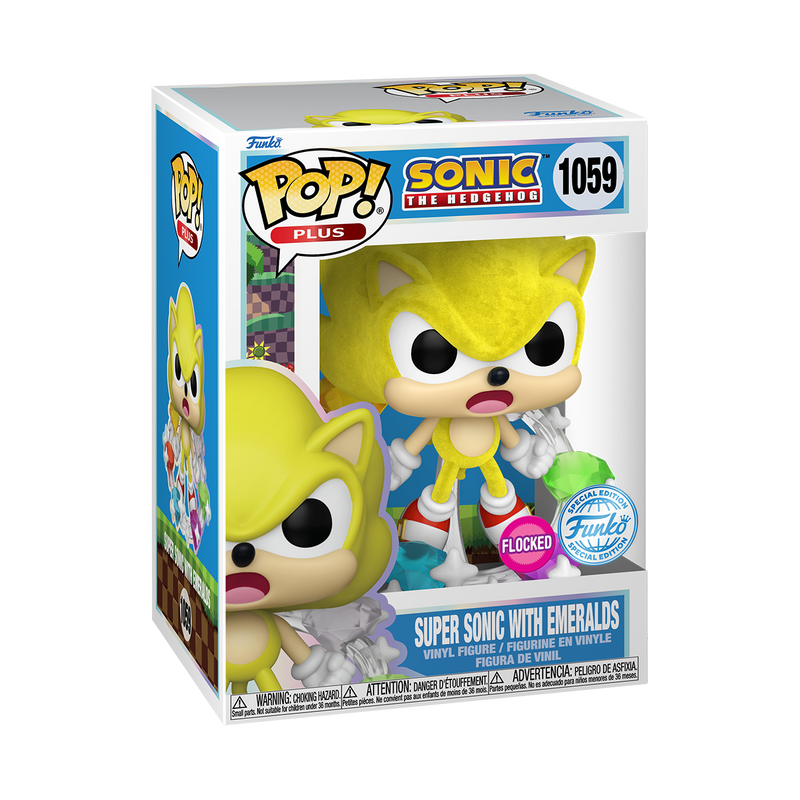 SUPER SONIC WITH EMERALDS (FLOCKED) - SONIC THE HEDGEHOG