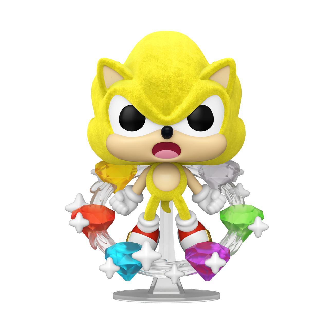 Super Sonic With Emeralds (Flocked) - Sonic The Hedgehog Pop! Plus (Exc)