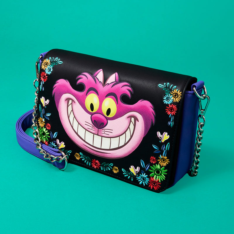CHESHIRE CAT FLORAL CROSSBODY BAG - ALICE IN WONDERLAND