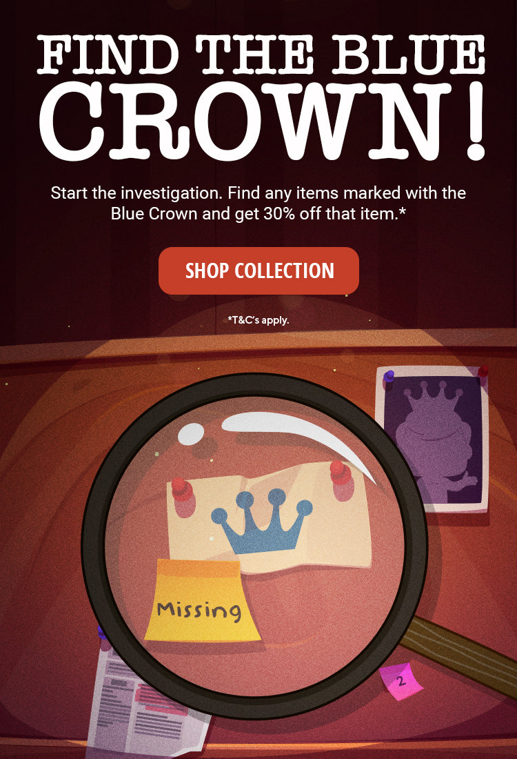 Start Investigation. Find items with Blue Crown