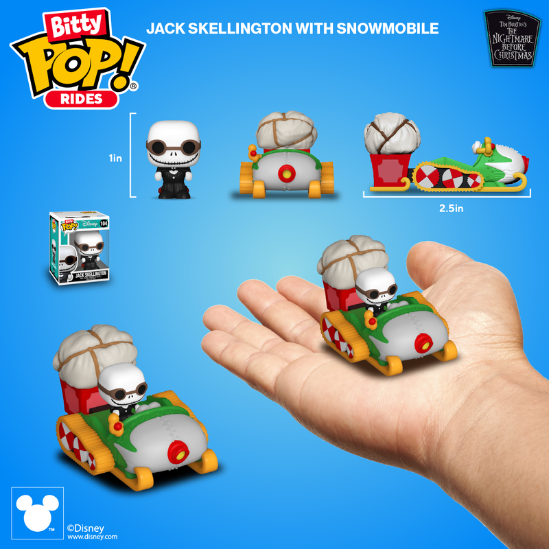 BITTY POP! RIDES JACK SKELLINGTON WITH SNOWMOBILE