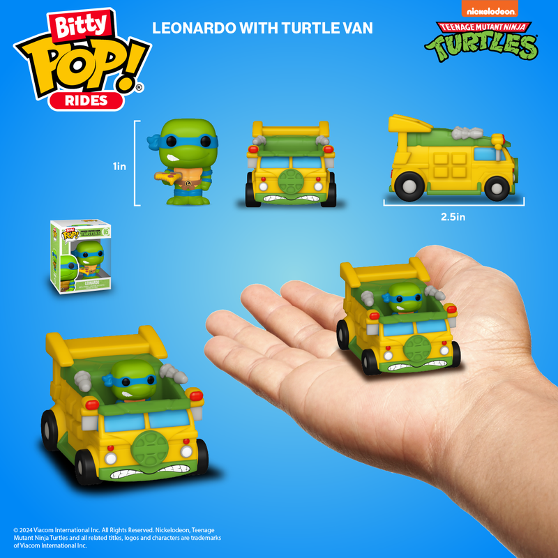 BITTY POP! RIDES LEONARDO AND TURTLE VAN