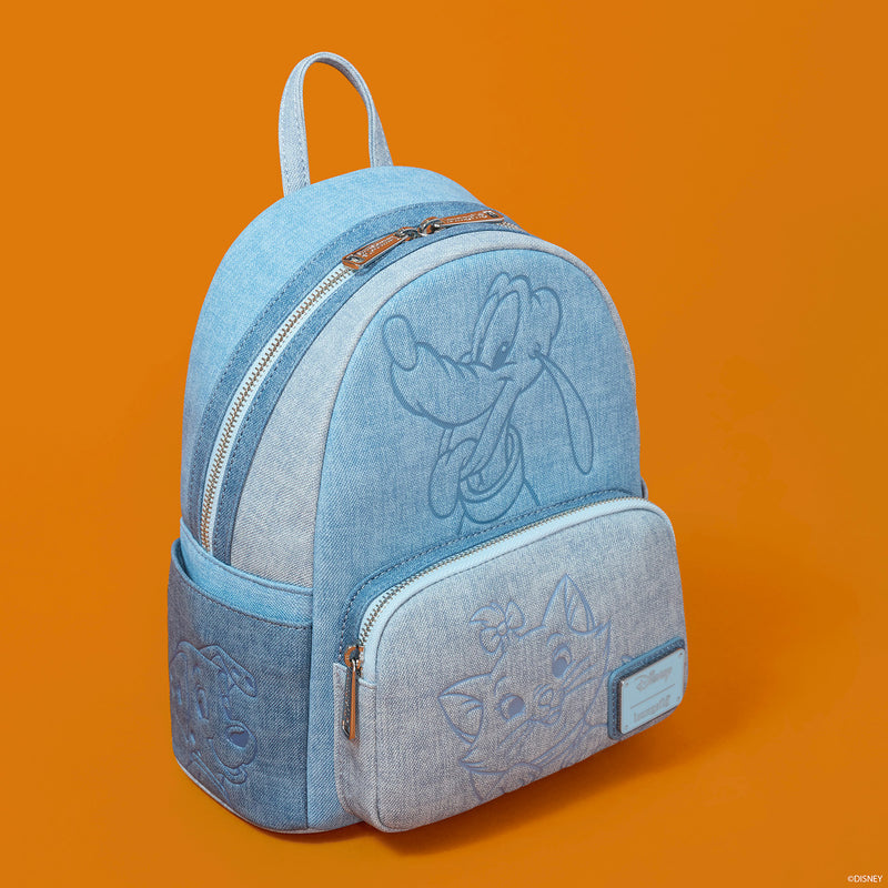 DISNEY DOGS AND CATS FAUX DENIM MINI BACKPACK