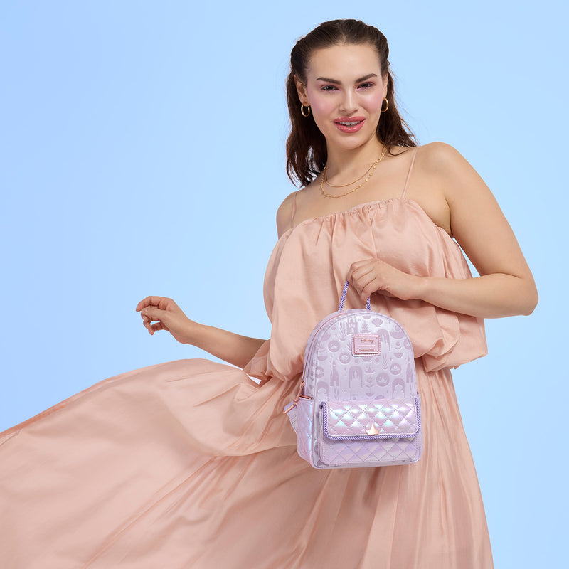 DISNEY PRINCESS IRIDESCENT ALL OVER PRINT MINI BACKPACK