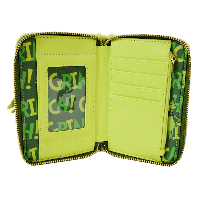 PLUSH GRINCH GLOW COSPLAY ZIP AROUND WALLET - DR SEUSS