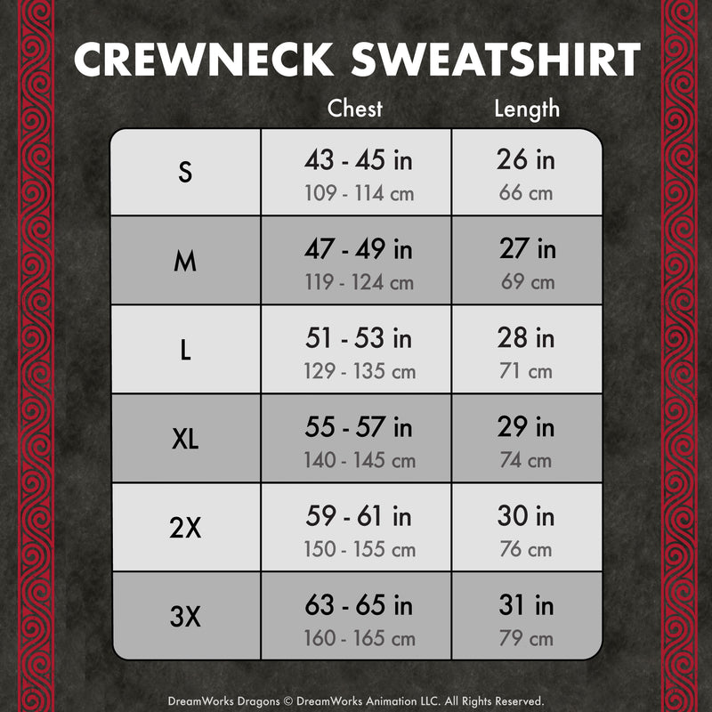 HOW TO TRAIN YOUR DRAGON CREWNECK SWEATSHIRT - DREAMWORKS