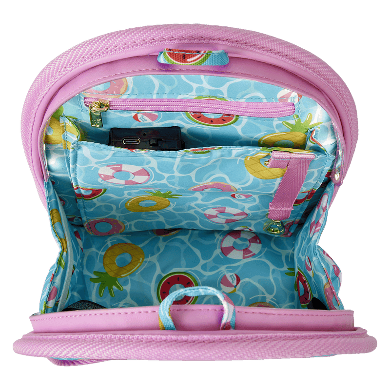 LOUNGEFLY POOL DAY LIGHT-UP MINI BACKPACK INSERT ORGANIZER