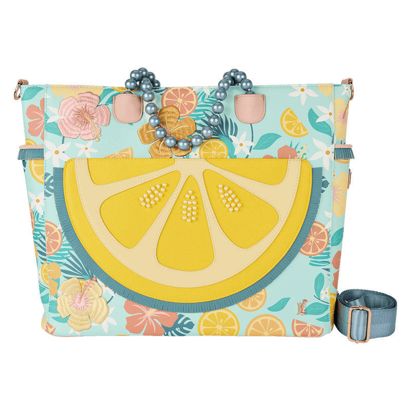 LOUNGEFLY LEMON FLORAL CONVERTIBLE TOTE BAG