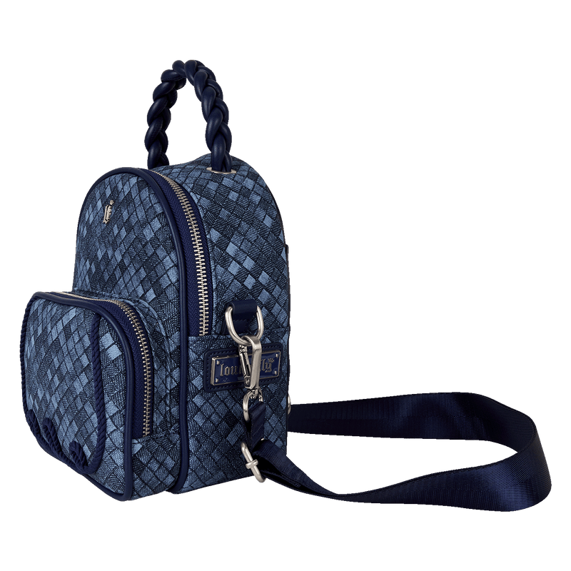 LOUNGEFLY DENIM COVERTIBLE MINI BACKPACK