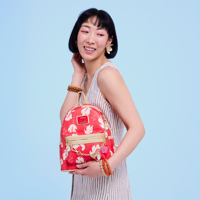 LILO DRESS PRINT AND CHAIN MINI BACKPACK - LILO AND STITCH