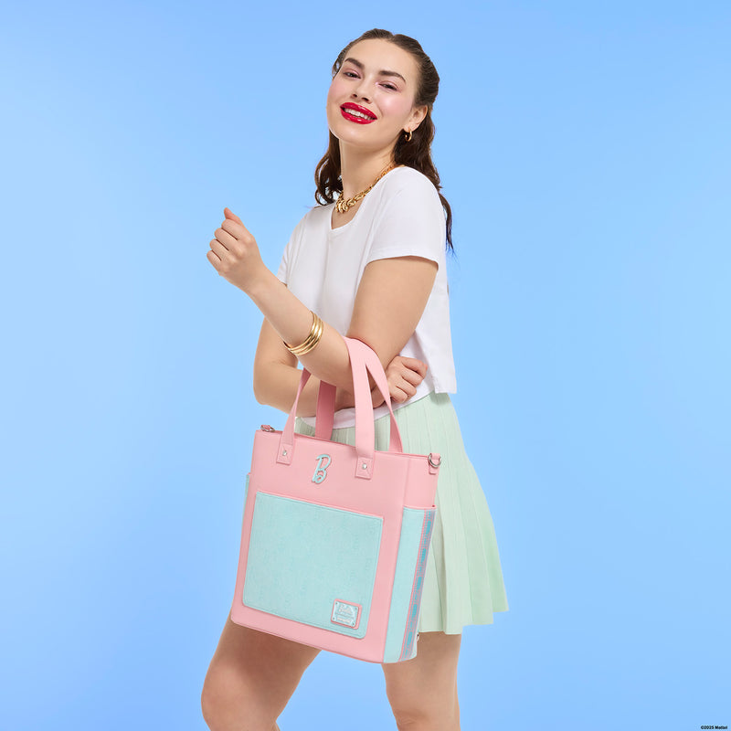 BLUE AND PINK CLASSIC BARBIE CONVERTIBLE TOTE BAG - MATTEL