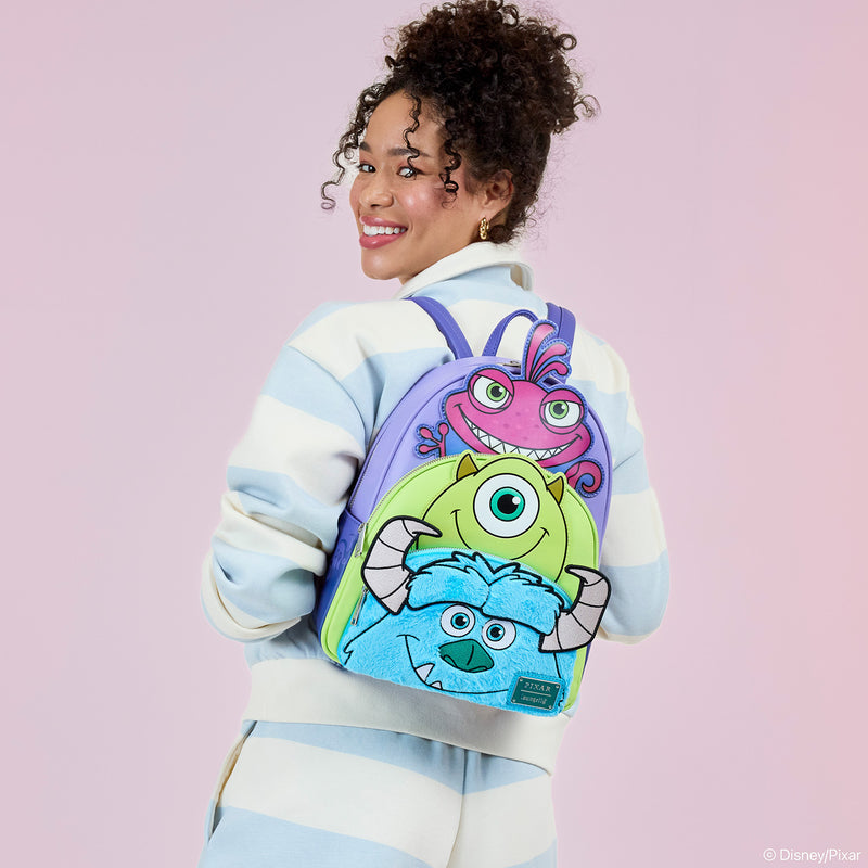 MIKE, SULLEY AND RANDALL TRIPLE POCKET MINI BACKPACK - MONSTERS INC.