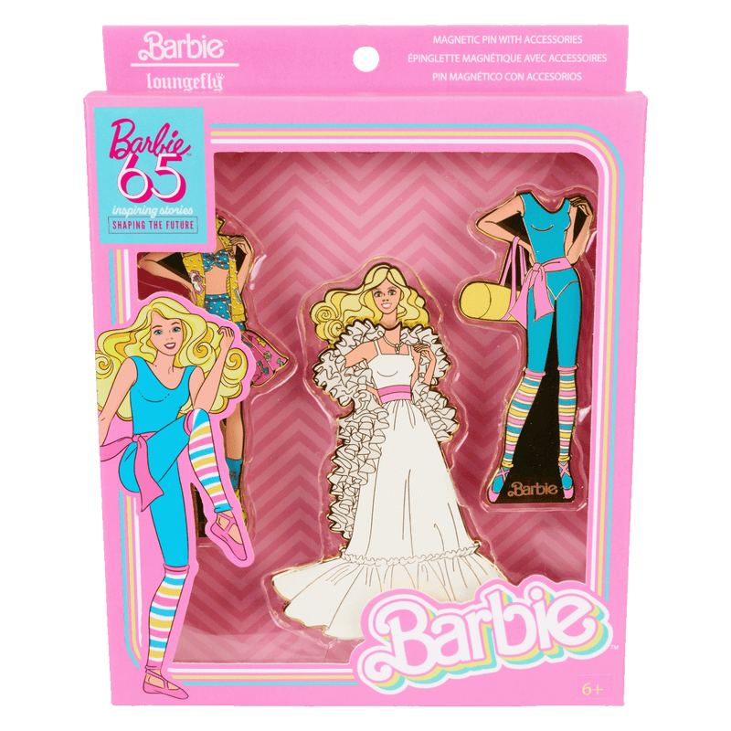 BARBIE 65TH ANNIVERSARY PAPER DOLL MAGNETIC PIN SET - MATTEL