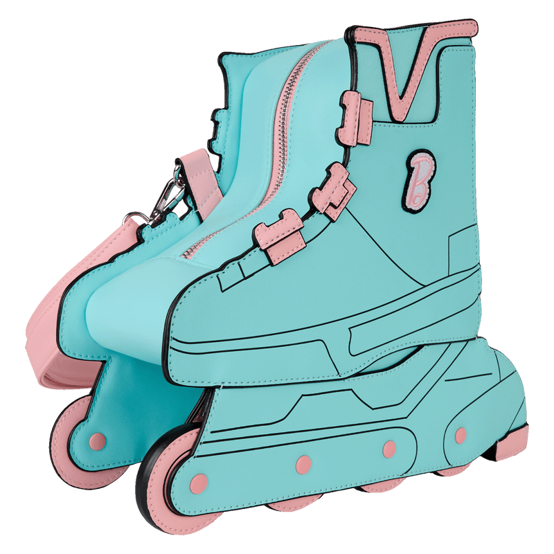 BLUE CLASSIC BARBIE FIGURAL SKATE CROSSBODY BAG - MATTEL