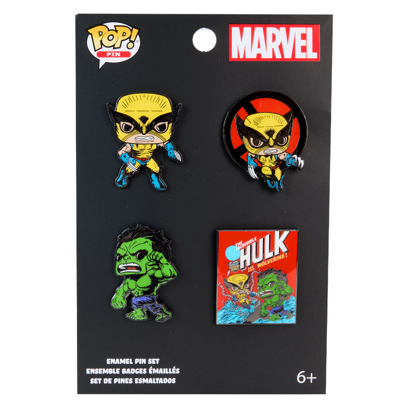 WOLVERINE 50TH ANNIVERSARY COMIC ACTION 4-PACK PIN SET - MARVEL