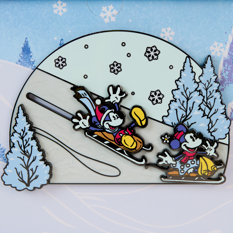 MICKEY AND FRIENDS WINTER WONDERLAND   3" COLLECTOR BOX PIN - DISNEY