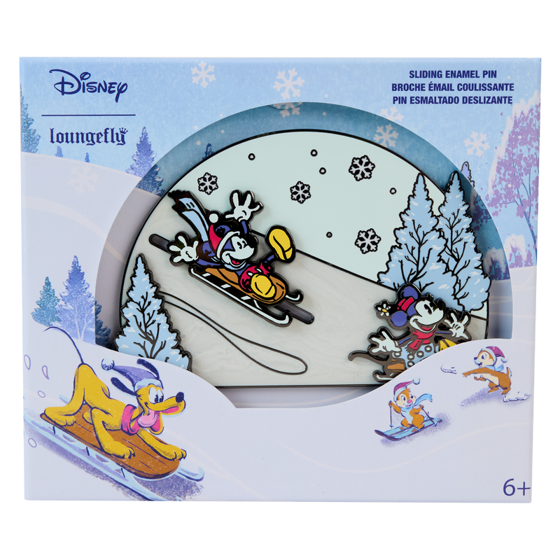 MICKEY AND FRIENDS WINTER WONDERLAND   3" COLLECTOR BOX PIN - DISNEY