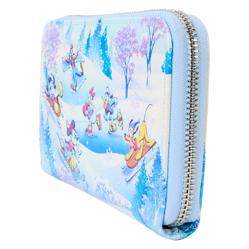 MICKEY AND FRIENDS WINTER WONDERLAND ZIP AROUND WALLET - DISNEY