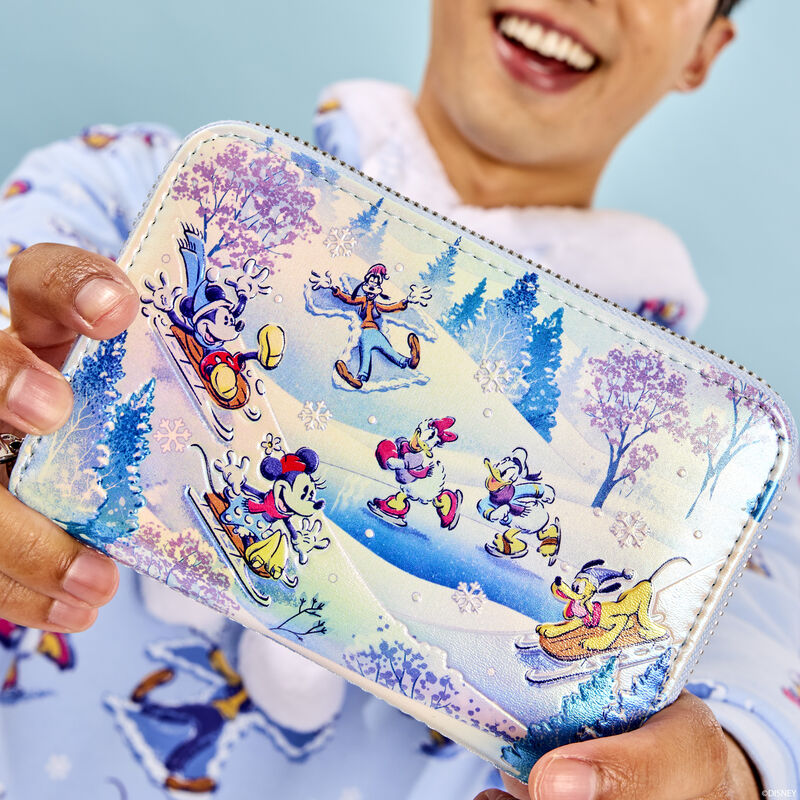 MICKEY AND FRIENDS WINTER WONDERLAND ZIP AROUND WALLET - DISNEY