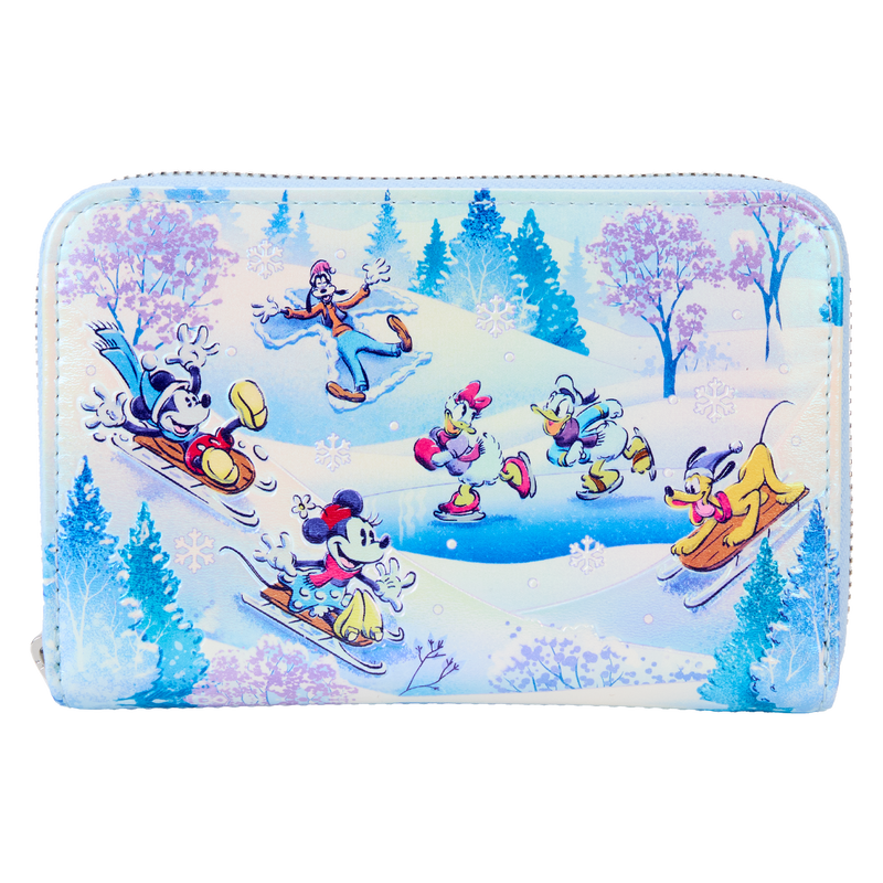 MICKEY AND FRIENDS WINTER WONDERLAND ZIP AROUND WALLET - DISNEY