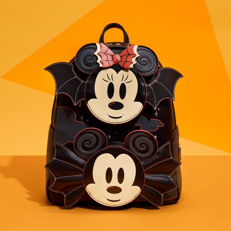 MICKEY & MINNIE BAT HALLOWEEN DOUBLE POCKET BACKPACK - DISNEY