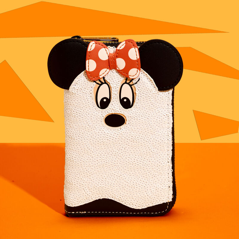 MINNIE GHOST GLOW IN THE DARK SEQUIN HALLOWEEN WALLET - DISNEY