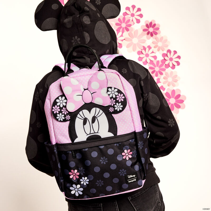 MINNIE FLORAL ROCK THE DOTS FULL-SIZE NYLON BACKPACK - DISNEY