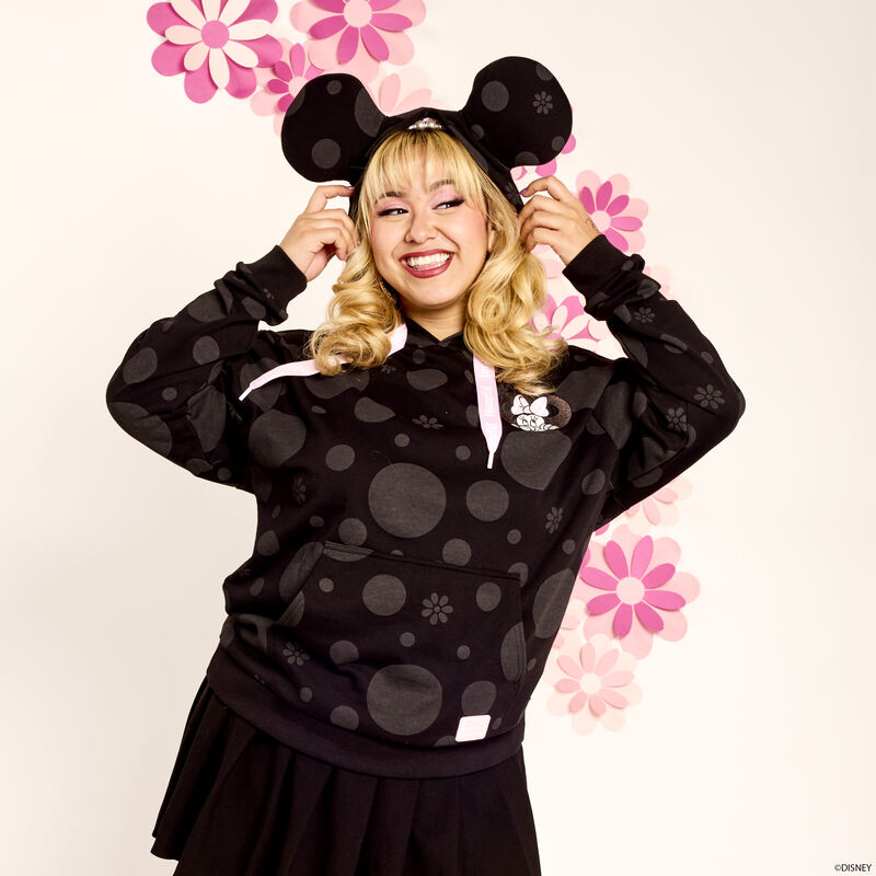 MINNIE ROCKS THE DOTS FLORAL UNISEX HOODIE