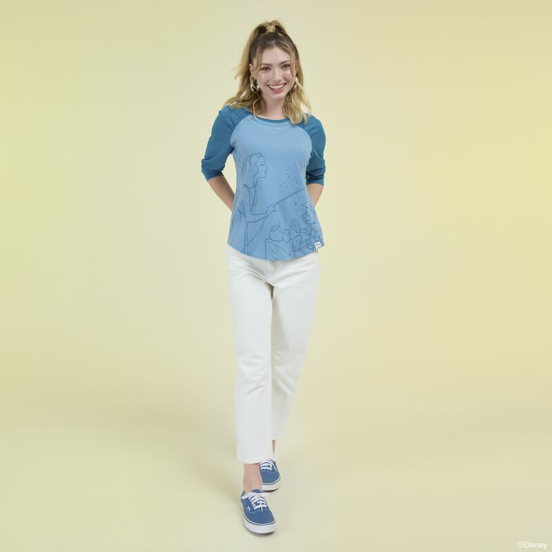 BLUE FAIRY SHIRRED RAGLAN TEE - PINOCCHIO
