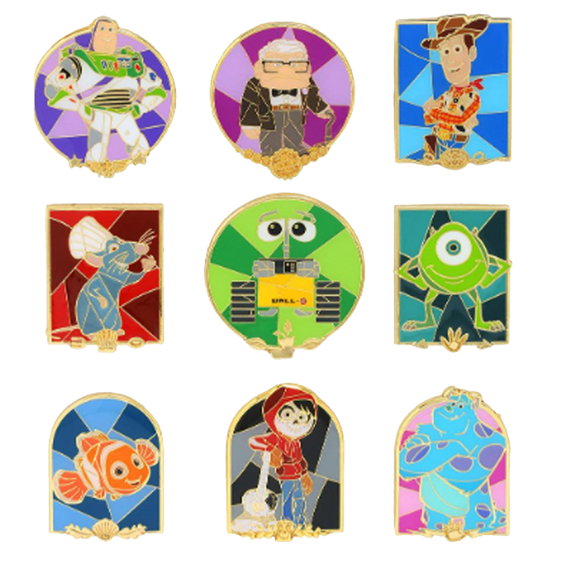 PIXAR CHARACTER STAINED GLASS BLIND BOX PIN - DISNEY