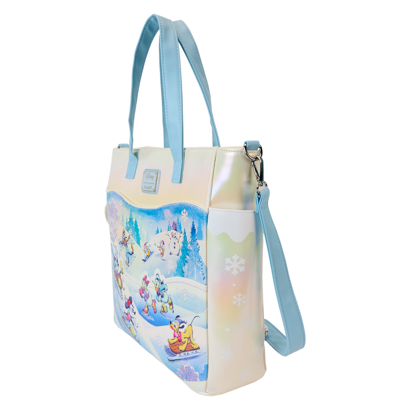 MICKEY AND FRIENDS WINTER WONDERLAND SCENE CONVERTIBLE TOTE - DISNEY