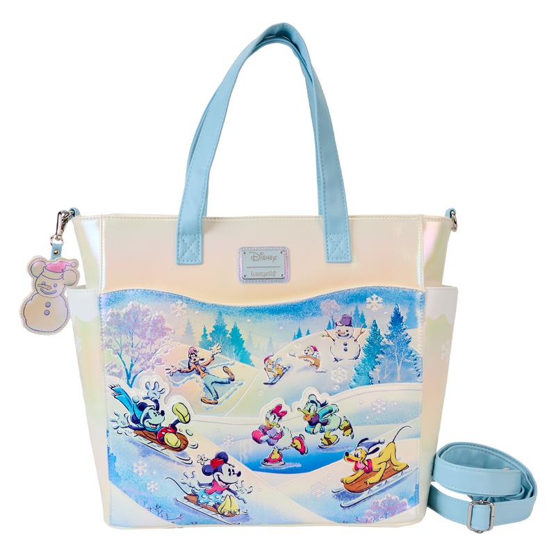 MICKEY AND FRIENDS WINTER WONDERLAND SCENE CONVERTIBLE TOTE - DISNEY