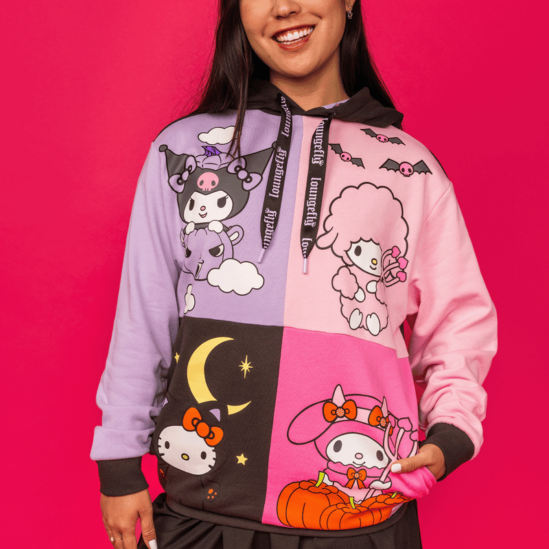 KUROMI AND MY MELODY HALLOWEEN HOODED SWEATSHIRT