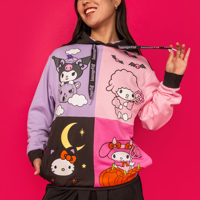 KUROMI AND MY MELODY HALLOWEEN HOODED SWEATSHIRT