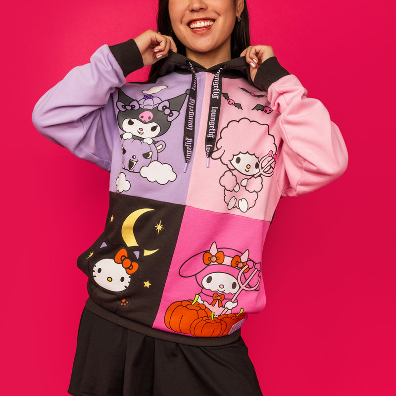 KUROMI AND MY MELODY HALLOWEEN HOODED SWEATSHIRT