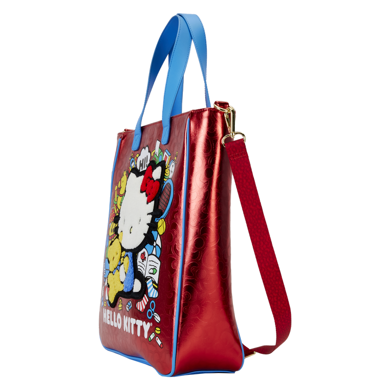 HELLO KITTY 50TH ANNIVERSARY METALLIC TOTE BAG WITH COIN BAG