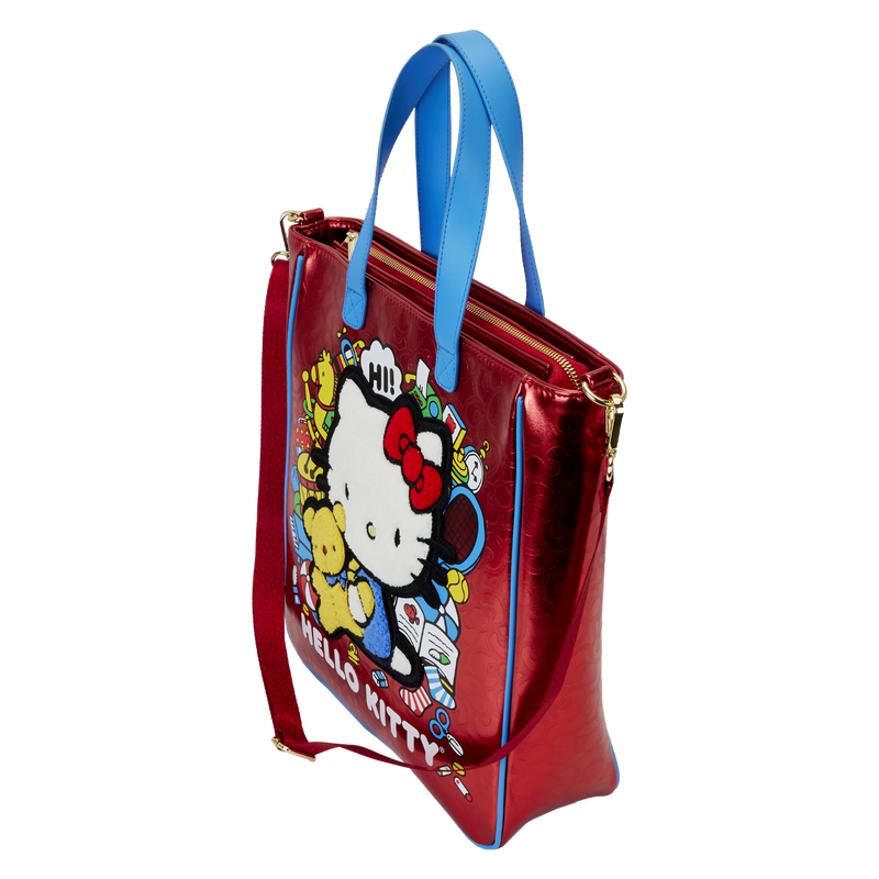 HELLO KITTY 50TH ANNIVERSARY METALLIC TOTE BAG WITH COIN BAG