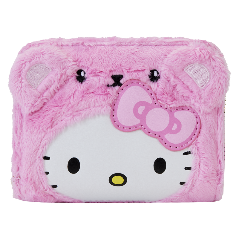 HELLO KITTY PLUSH BEAR ZIP AROUND WALLET - SANRIO