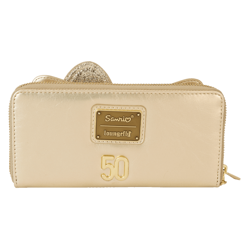 HELLO KITTY 50TH ANNIVERSARY GOLD WRISTLET WALLET - SANRIO