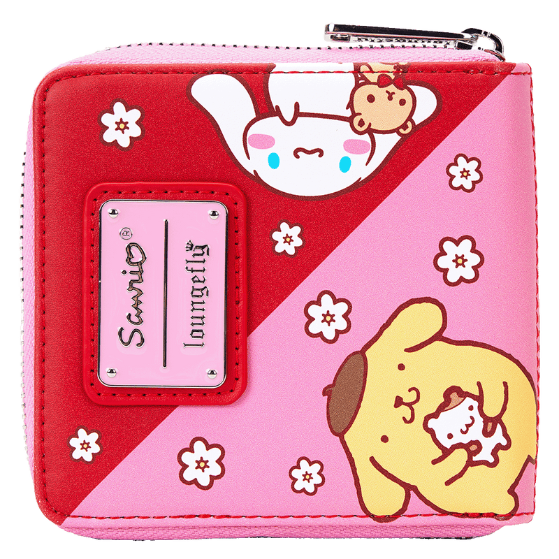 HELLO KITTY AND FRIENDS RED AND PINK ZIP AROUND WALLET - SANRIO