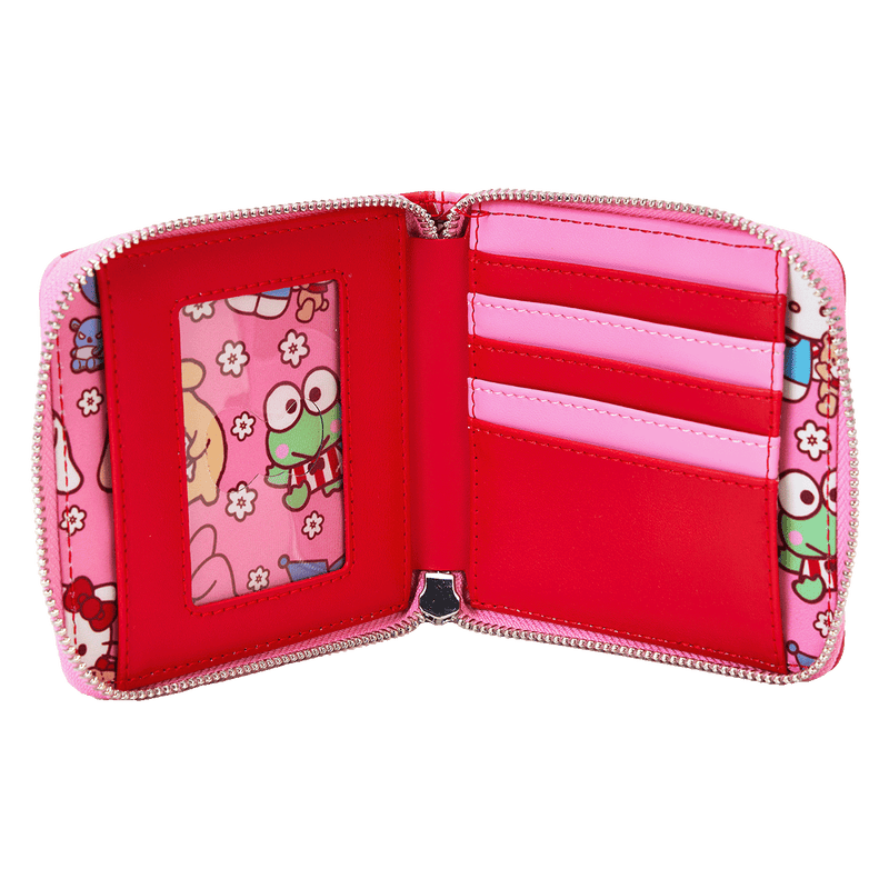 HELLO KITTY AND FRIENDS RED AND PINK ZIP AROUND WALLET - SANRIO