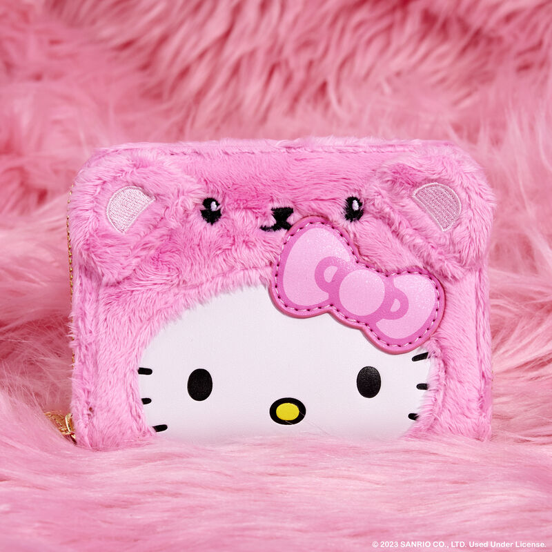 HELLO KITTY PLUSH BEAR ZIP AROUND WALLET - SANRIO