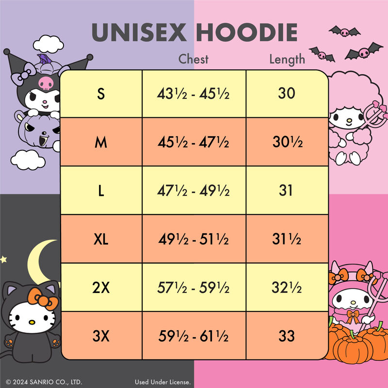 KUROMI AND MY MELODY HALLOWEEN HOODED SWEATSHIRT