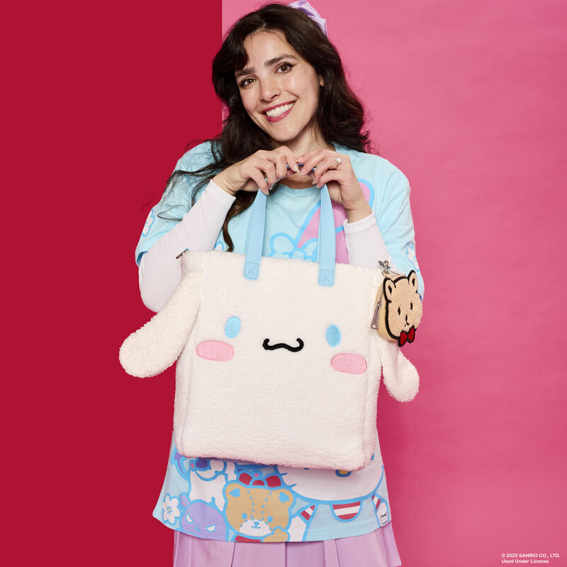 CINNAMOROLL SHERPA TOTE BAG WITH COIN BAG - SANRIO