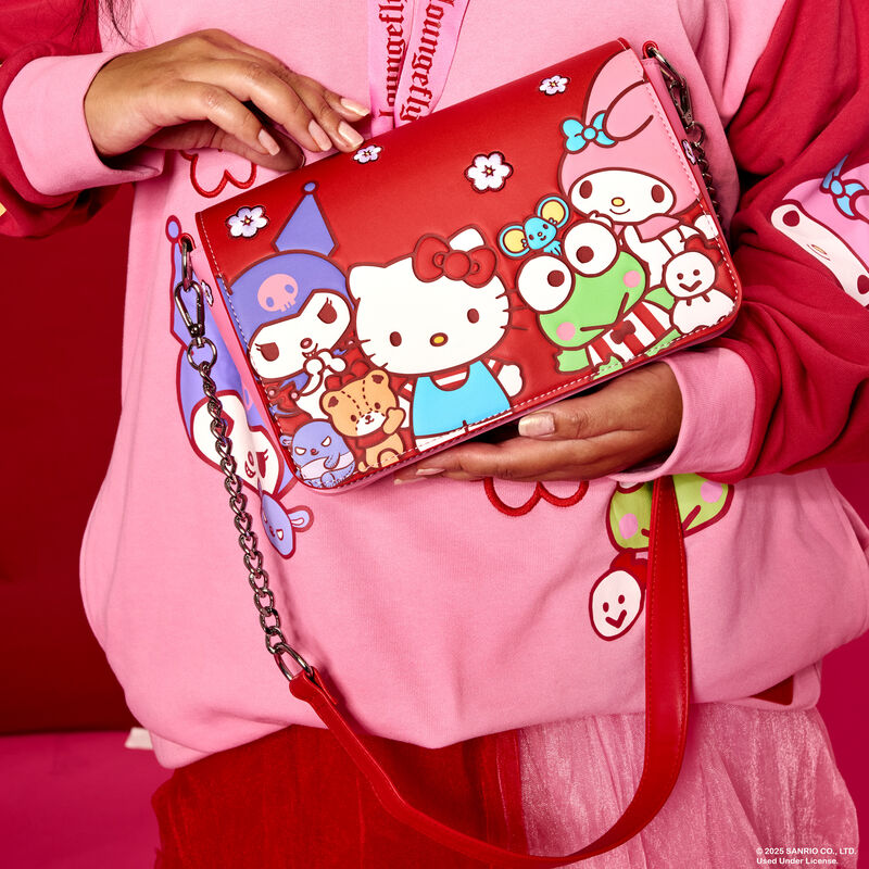 HELLO KITTY AND FRIENDS RED AND PINK CROSSBODY BAG - SANRIO