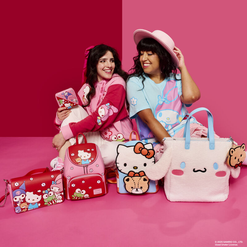 HELLO KITTY AND FRIENDS RED AND PINK ZIP AROUND WALLET - SANRIO